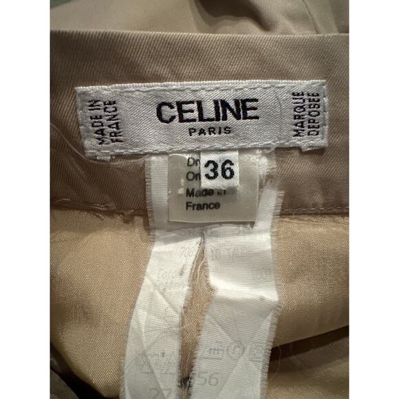 Celine Paris Khaki pencil skirt with gold embellishments size 36 small - Picture 12 of 16